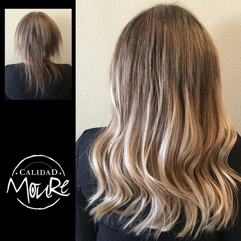Extensiones Moure antes y despues queratina de grapas adhesivas y de hilo (2)